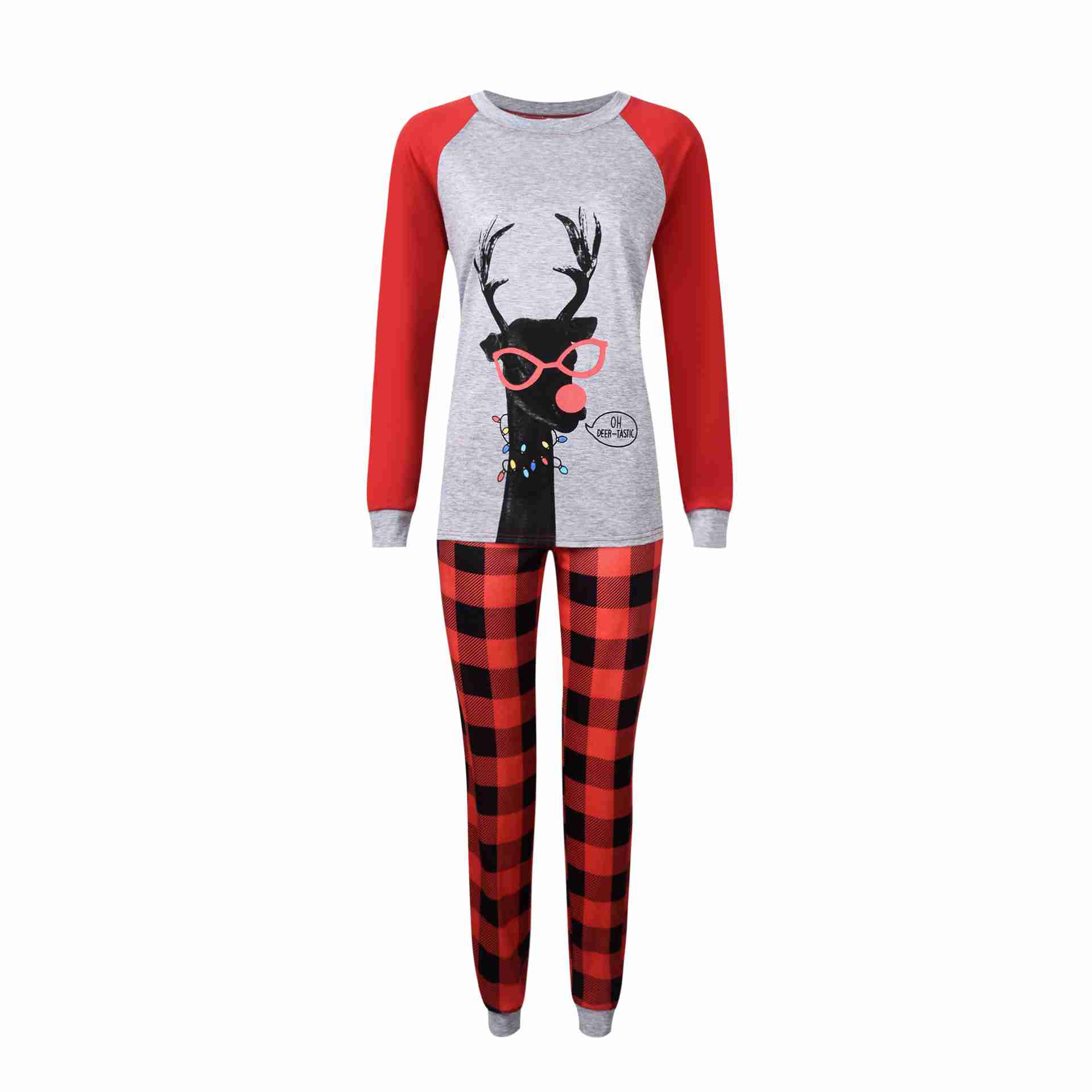 Christmas American & European Style Antler Print Stripe parent-child pajamas set on sale
