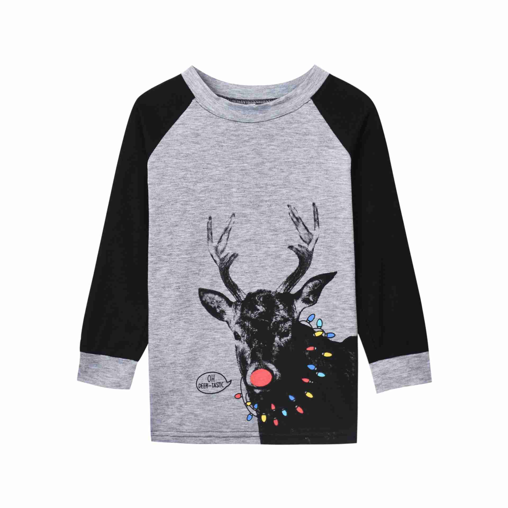 Christmas American & European Style Antler Print Stripe parent-child pajamas set on sale