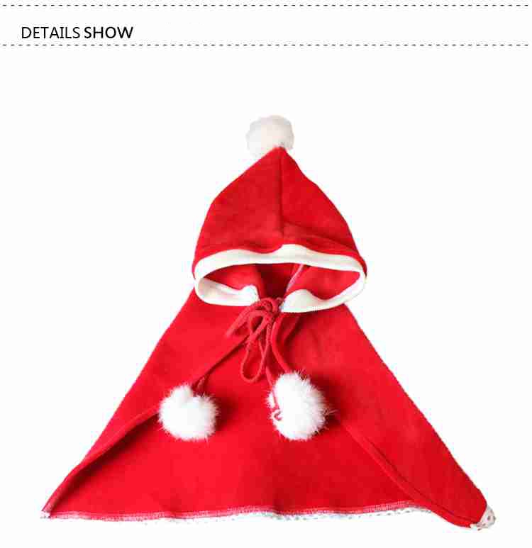 New Year Christmas Teddy pet cat and dog fleece red hood cape costume on sale