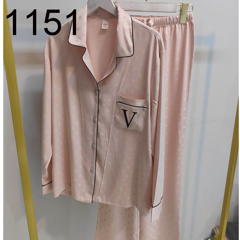 Veria spring and autumn simulation silk satin thin long-sleeved women's pajamas on sale 4