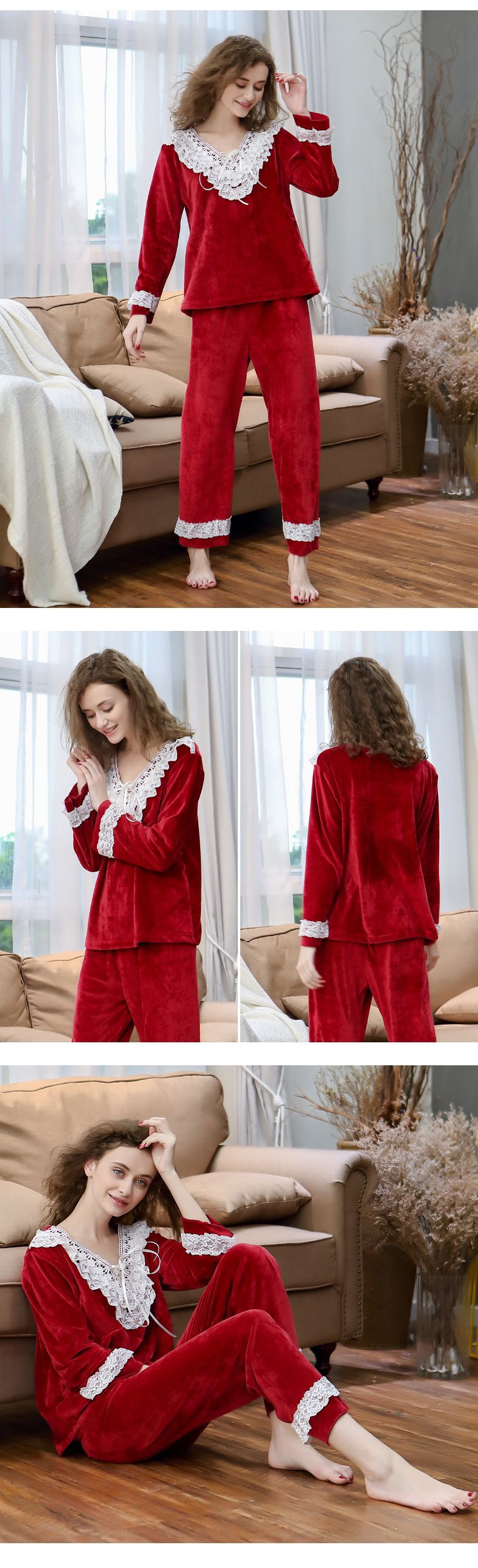  flannel pijama para mujer
