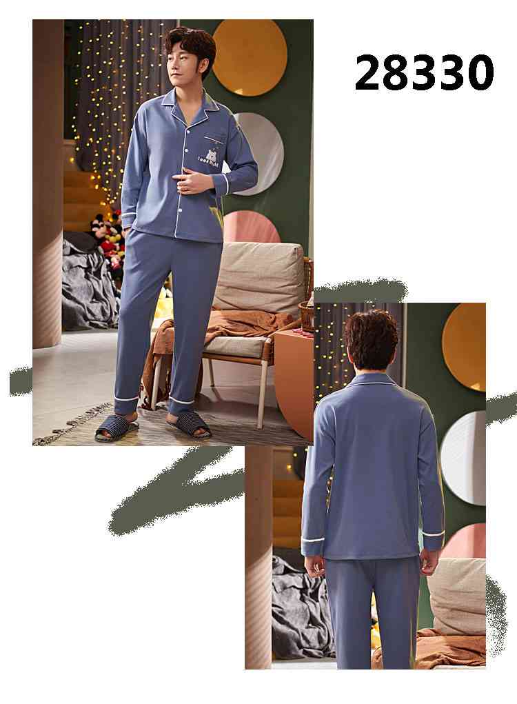 Korean cartoon cute home clothes lapel cardigan sweet mens women pajamas can be worn outside on sale 6