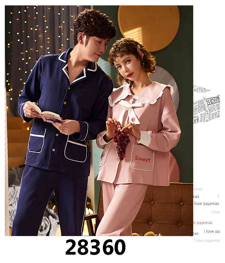 Korean cartoon cute home clothes lapel cardigan sweet mens women pajamas can be worn outside on sale 12