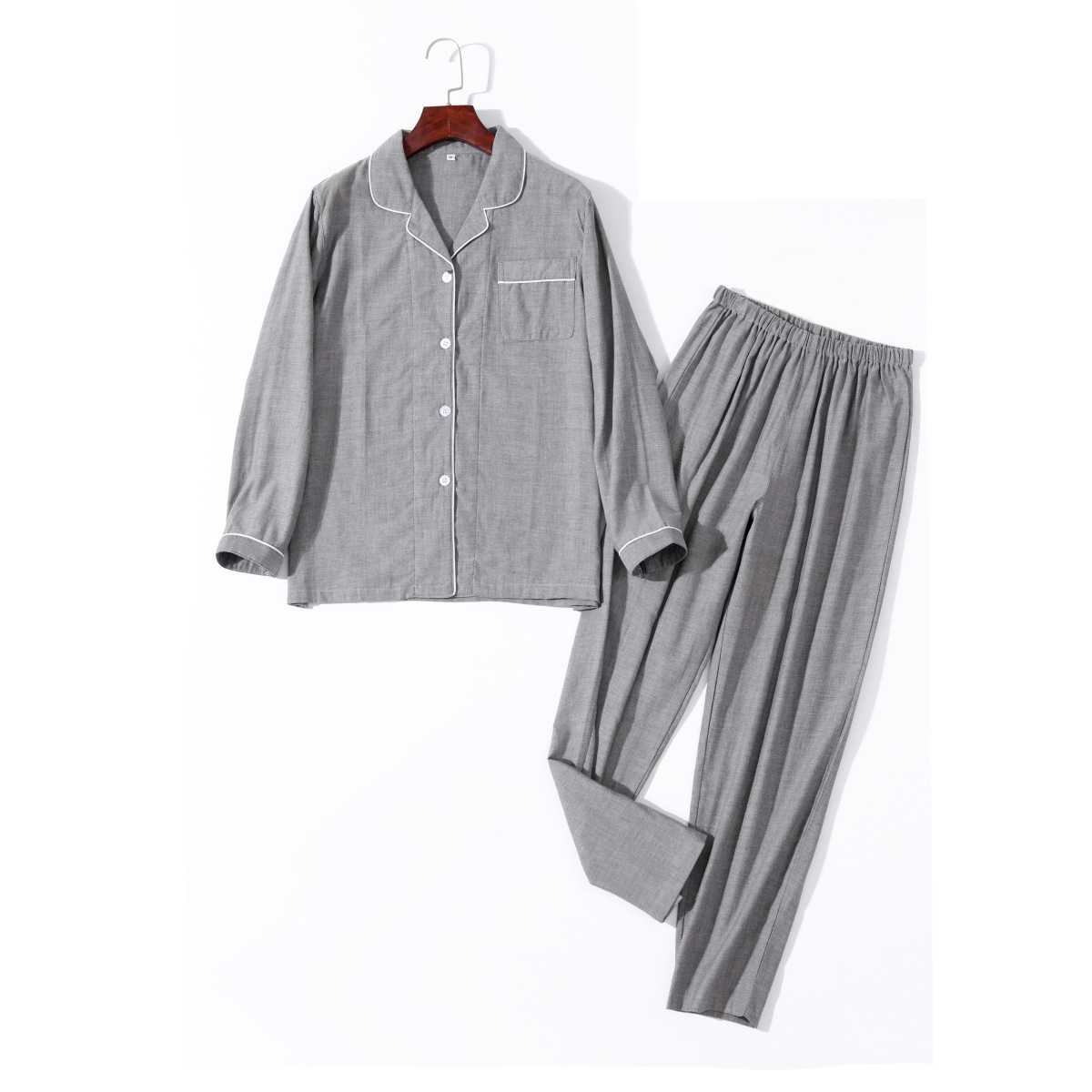 Japanese solid color Mori pure cotton double gauze Couple Pajama on sale 17