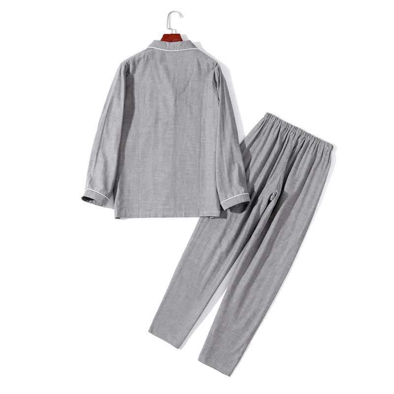 Japanese solid color Mori pure cotton double gauze Couple Pajama on sale 2