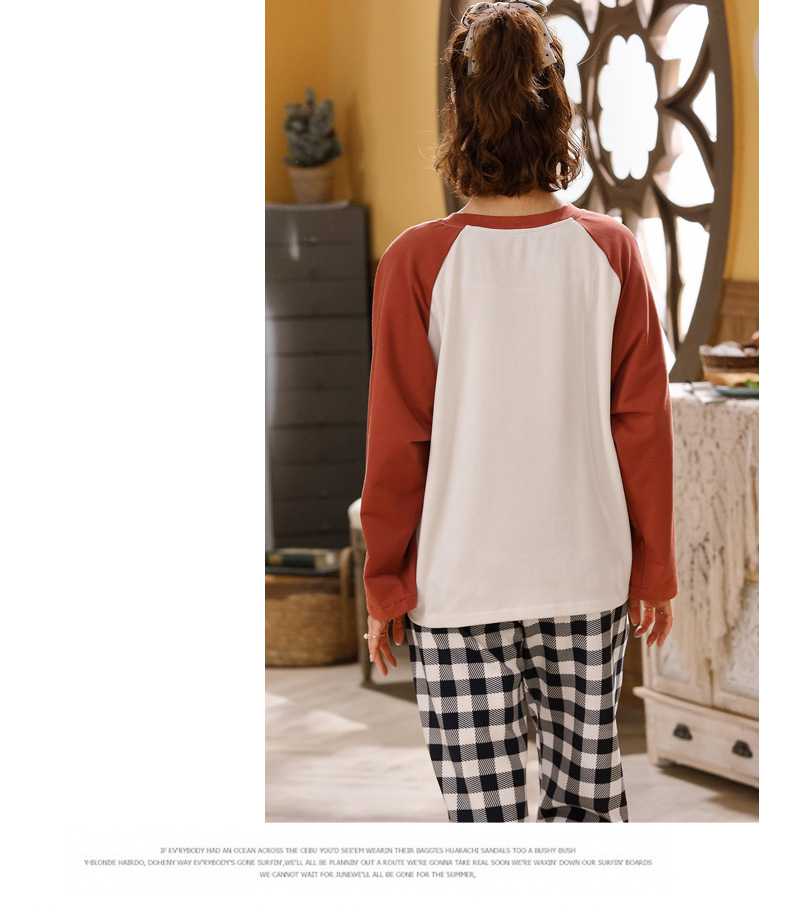 Autumn couples cotton long-sleeved comfortable home wear large size thin suit on sale 14