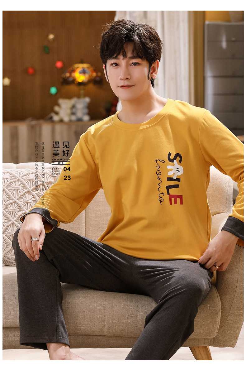 Autumn couples cotton long-sleeved comfortable home wear large size thin suit on sale 19