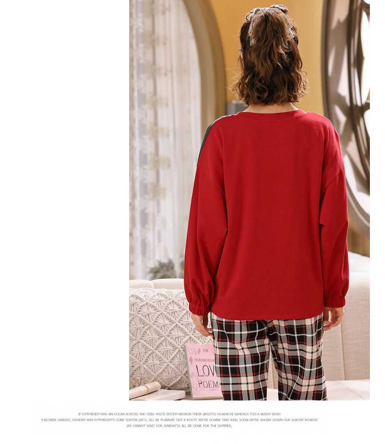 Autumn couples cotton long-sleeved comfortable home wear large size thin suit on sale 27