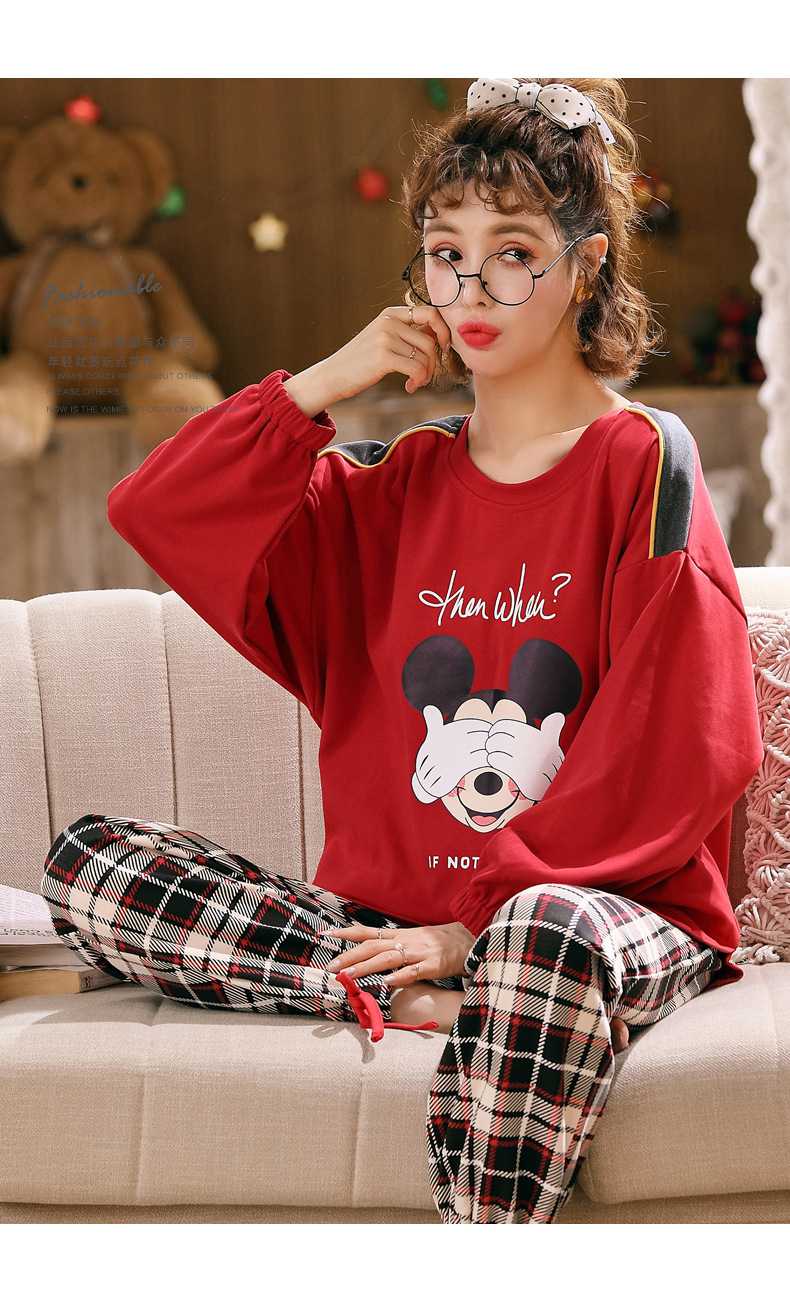 Autumn couples cotton long-sleeved comfortable home wear large size thin suit on sale 30