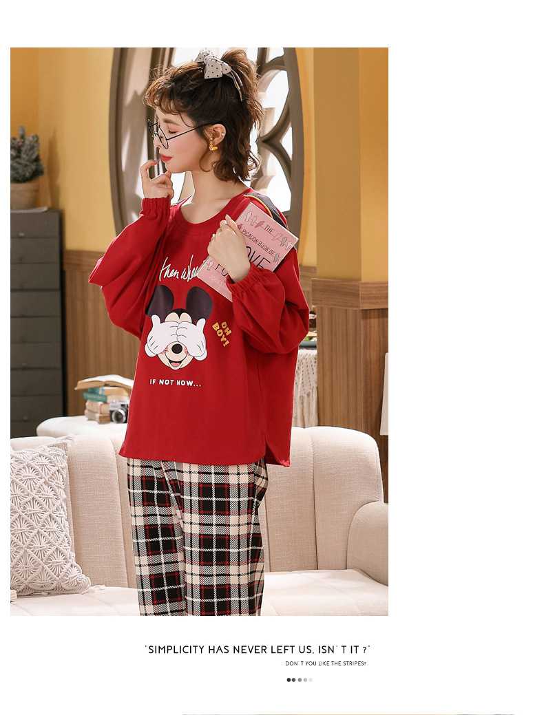 Autumn couples cotton long-sleeved comfortable home wear large size thin suit on sale 33