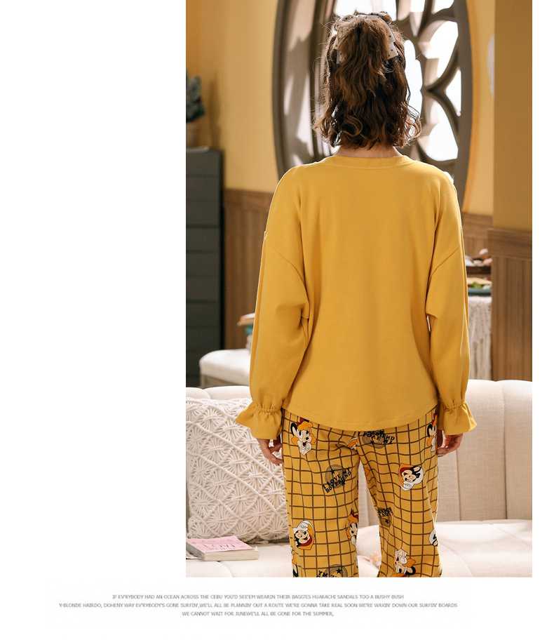 Autumn couples cotton long-sleeved comfortable home wear large size thin suit on sale 4