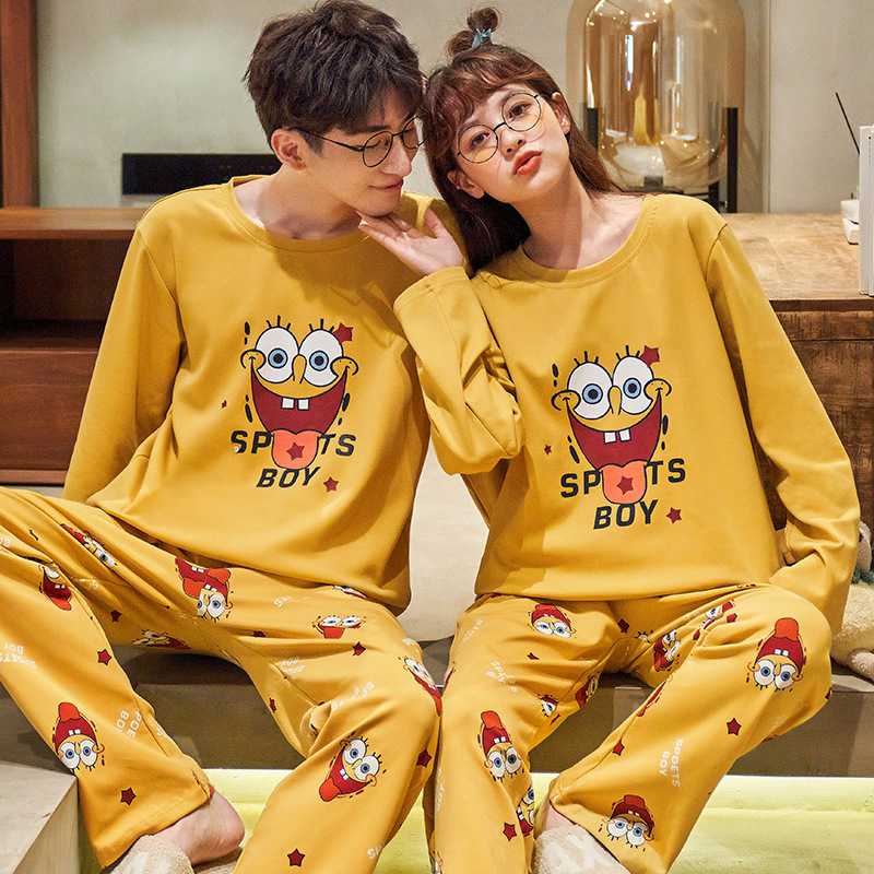 Cotton long-sleeved two-piece suit for men and women Sport Boy cartoon print home clothes on sale 5