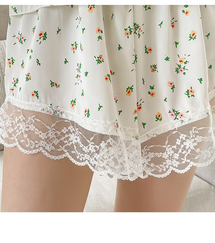 Summer snow silk cute sweet princess style suspenders shorts small floral womens pajamas on sale 6