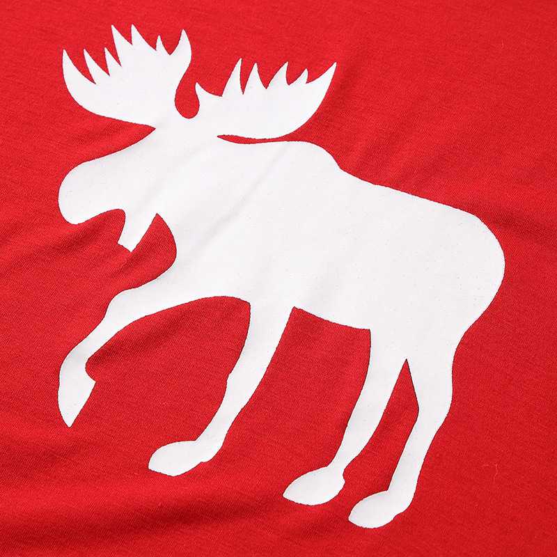 Knitted cotton parent-child Christmas elk animal print family pajamas on sale 17