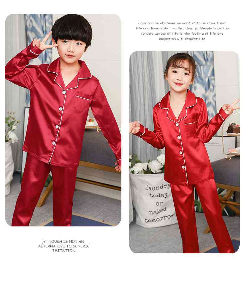 Simulation silk cute cartoon lapel family mother and child home service suit on sale