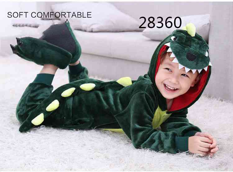 Cartoon animal one-piece pajamas dinosaur unicorn parent-child autumn and winter flannel home service wholesale on sale 9