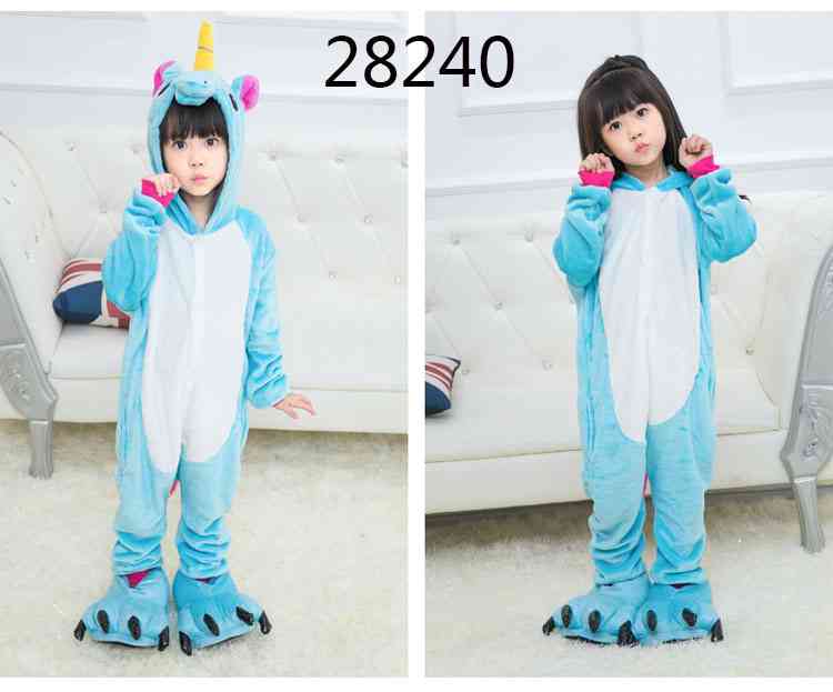 Cartoon animal one-piece pajamas dinosaur unicorn parent-child autumn and winter flannel home service wholesale on sale 19