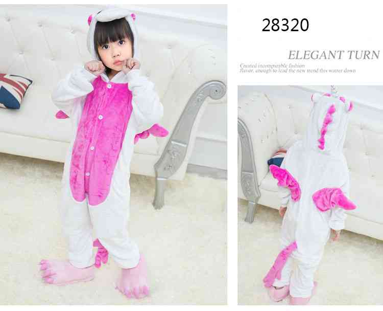 Cartoon animal one-piece pajamas dinosaur unicorn parent-child autumn and winter flannel home service wholesale on sale 1