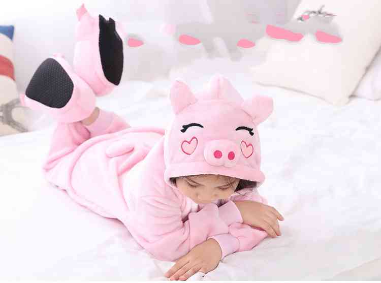 Cartoon animal one-piece pajamas dinosaur unicorn parent-child autumn and winter flannel home service wholesale on sale 4