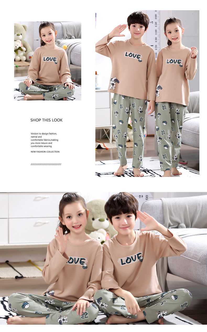Cartoon cotton long-sleeved family suit mother and daughter summer air-conditioned home service on sale 9