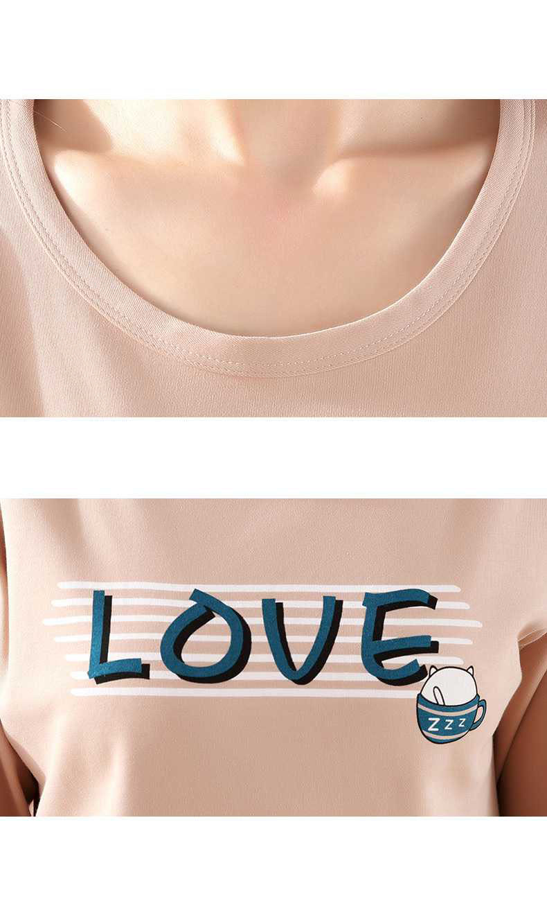 Cartoon cotton long-sleeved family suit mother and daughter summer air-conditioned home service on sale 16