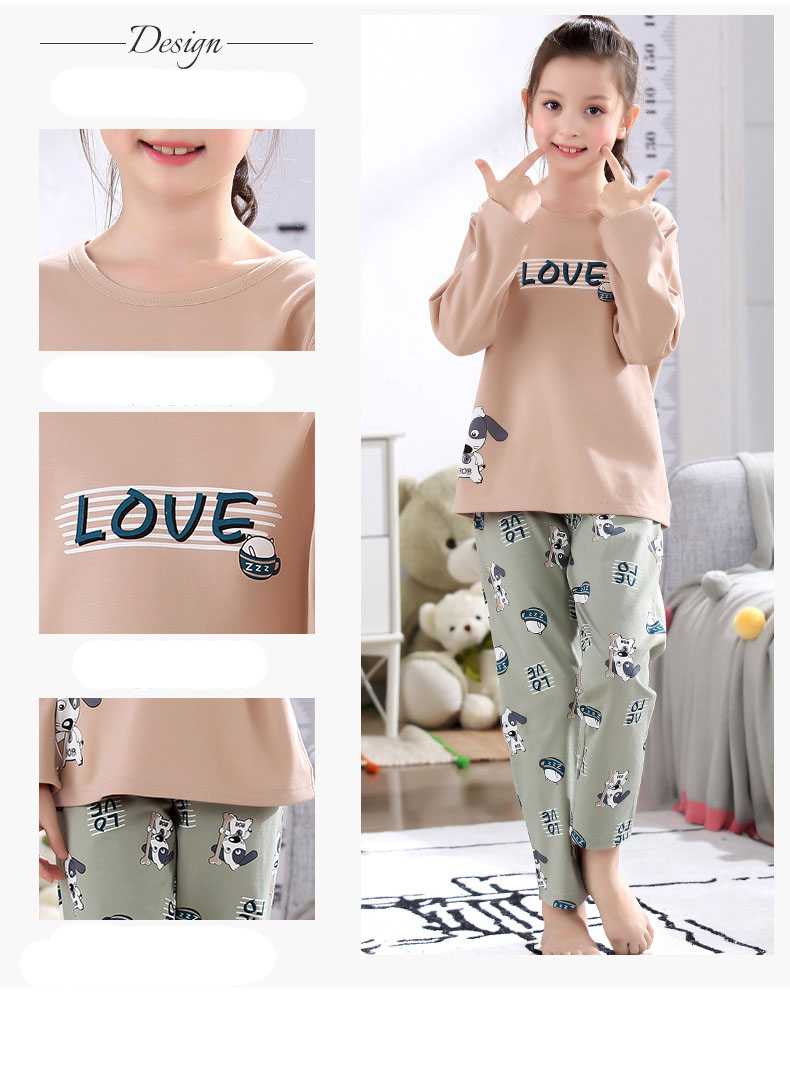 Cartoon cotton long-sleeved family suit mother and daughter summer air-conditioned home service on sale 18