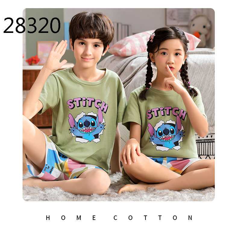 Short-sleeved cotton a family of three summer wear thin style home service suit on sale 6