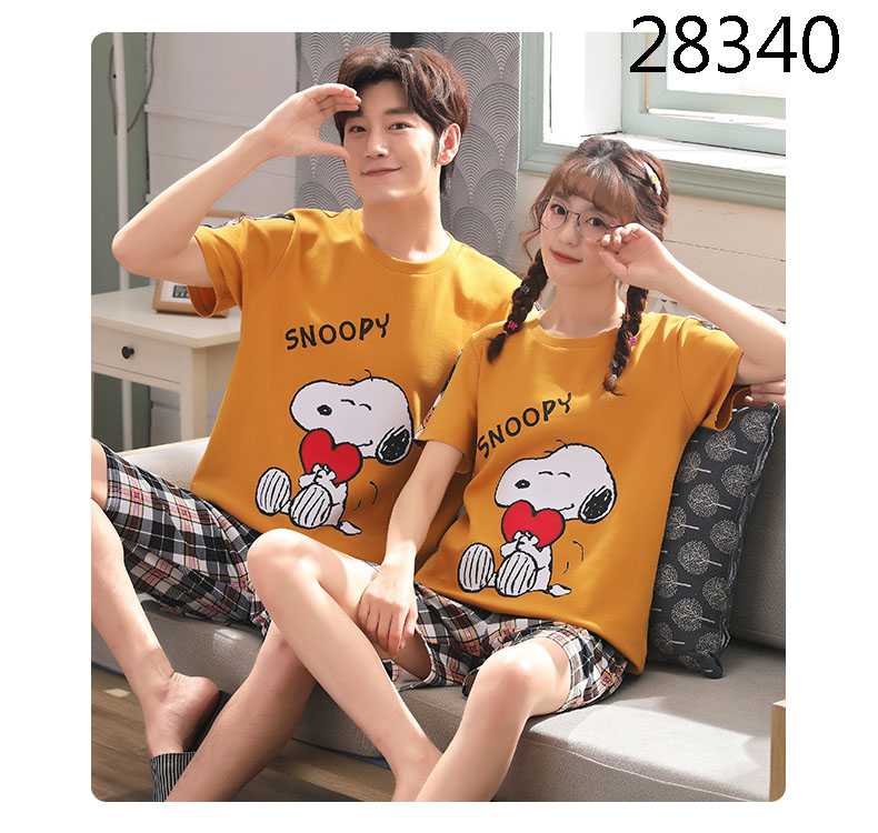 Short-sleeved cotton a family of three summer wear thin style home service suit on sale 8