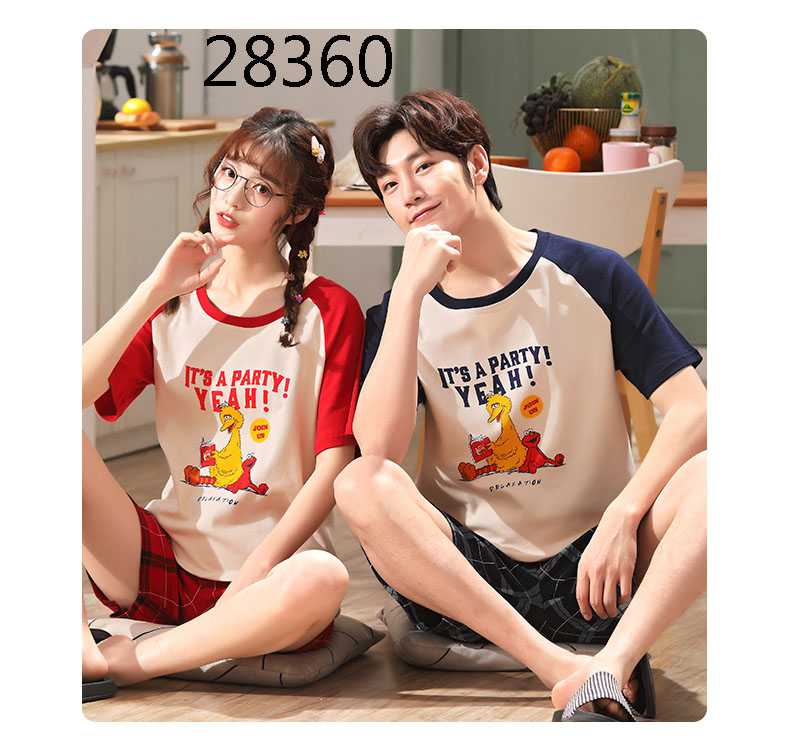 Short-sleeved cotton a family of three summer wear thin style home service suit on sale 11