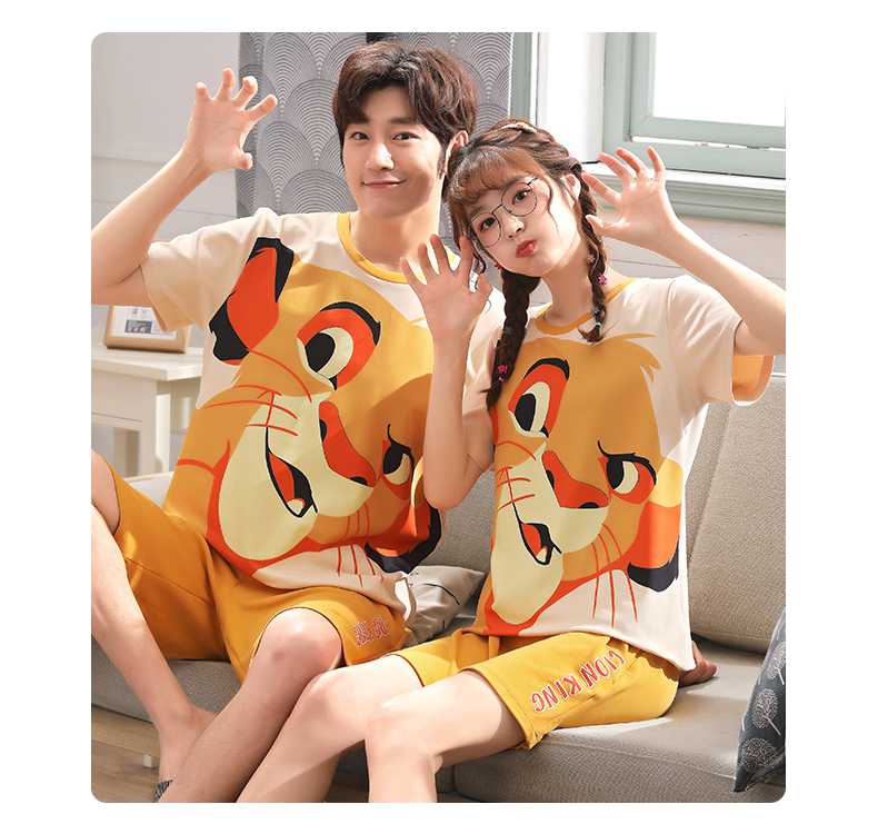 Short-sleeved cotton a family of three summer wear thin style home service suit on sale 24