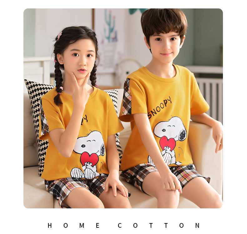 Short-sleeved cotton a family of three summer wear thin style home service suit on sale 27