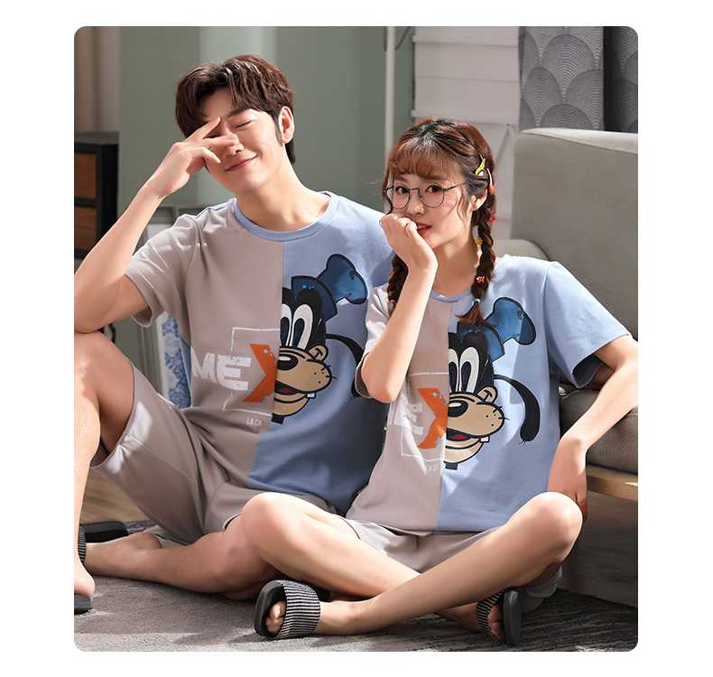 Short-sleeved cotton a family of three summer wear thin style home service suit on sale 29