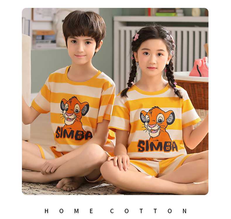 Short-sleeved cotton a family of three summer wear thin style home service suit on sale 30