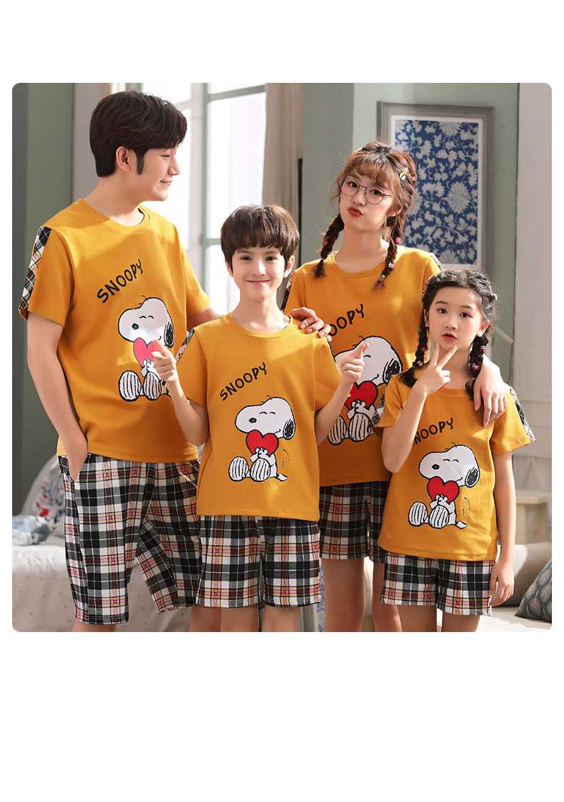 Short-sleeved cotton a family of three summer wear thin style home service suit on sale 36
