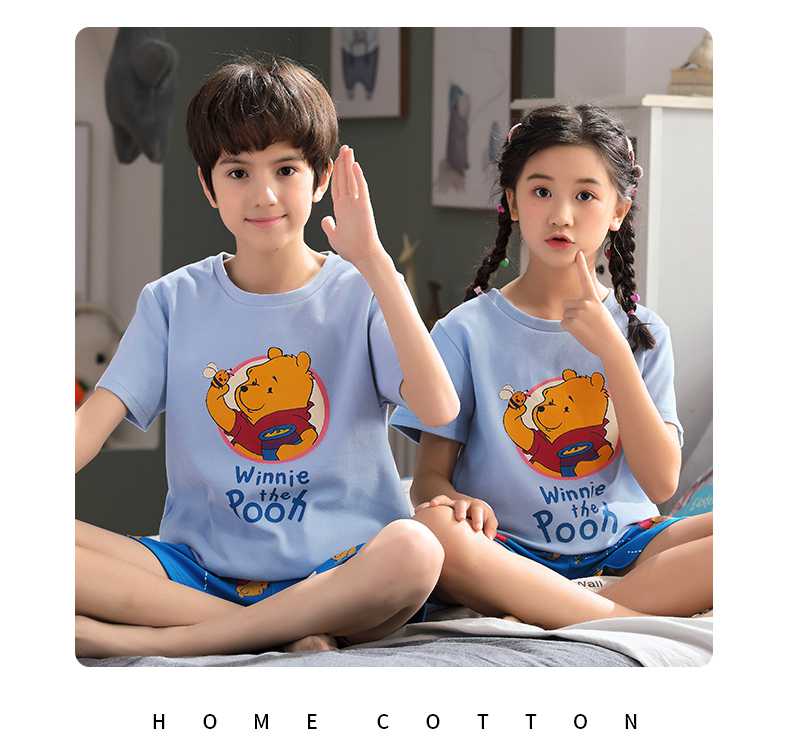 Short-sleeved cotton a family of three summer wear thin style home service suit on sale 39