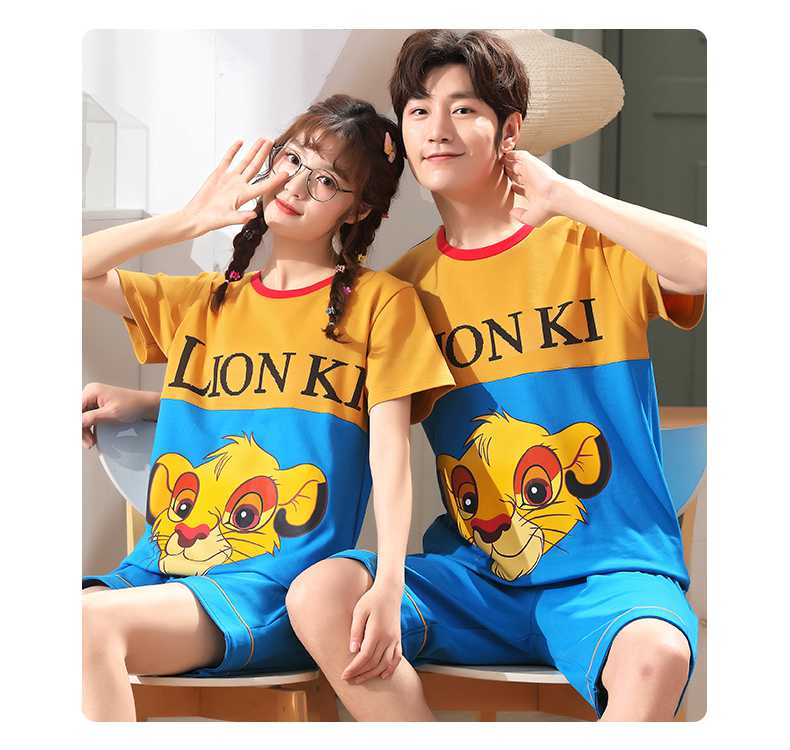 Short-sleeved cotton a family of three summer wear thin style home service suit on sale 43