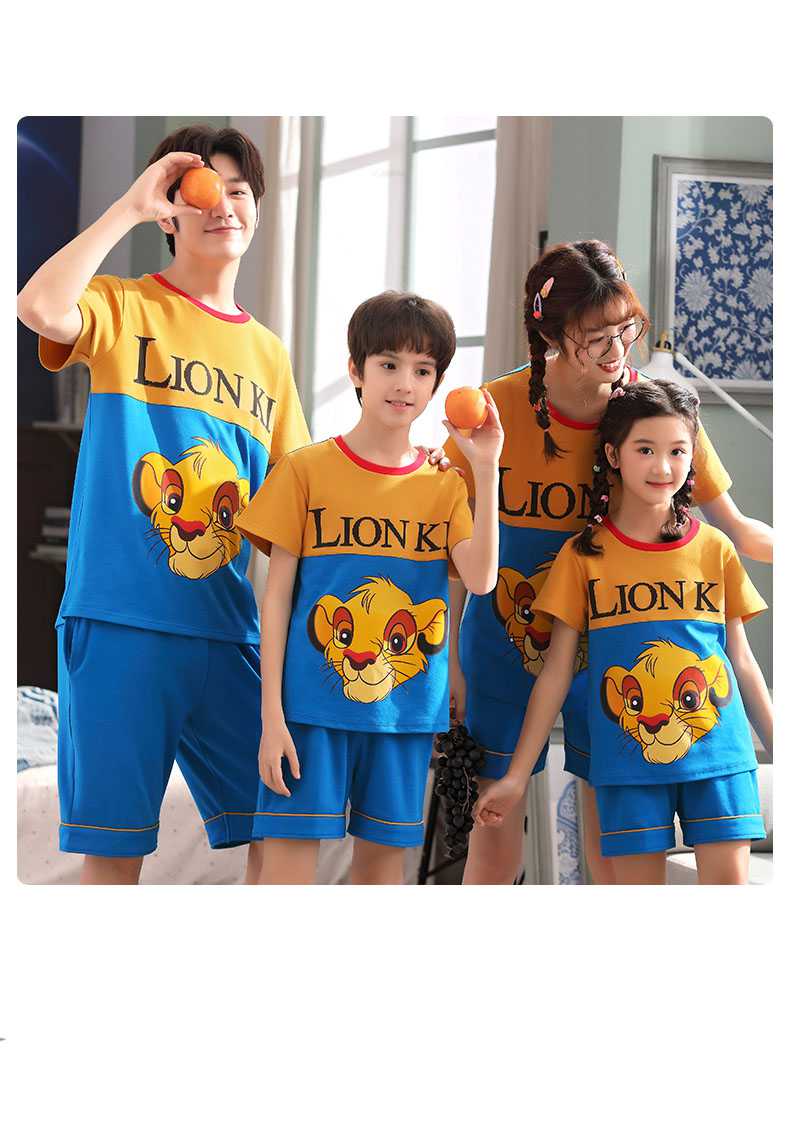 Short-sleeved cotton a family of three summer wear thin style home service suit on sale 2