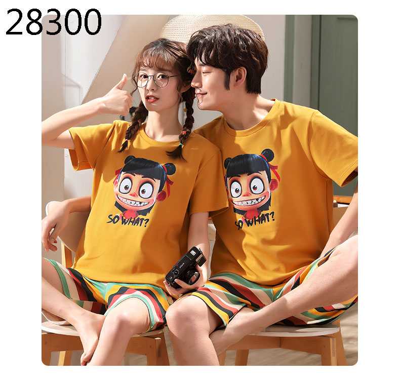 Short-sleeved cotton a family of three summer wear thin style home service suit on sale 3