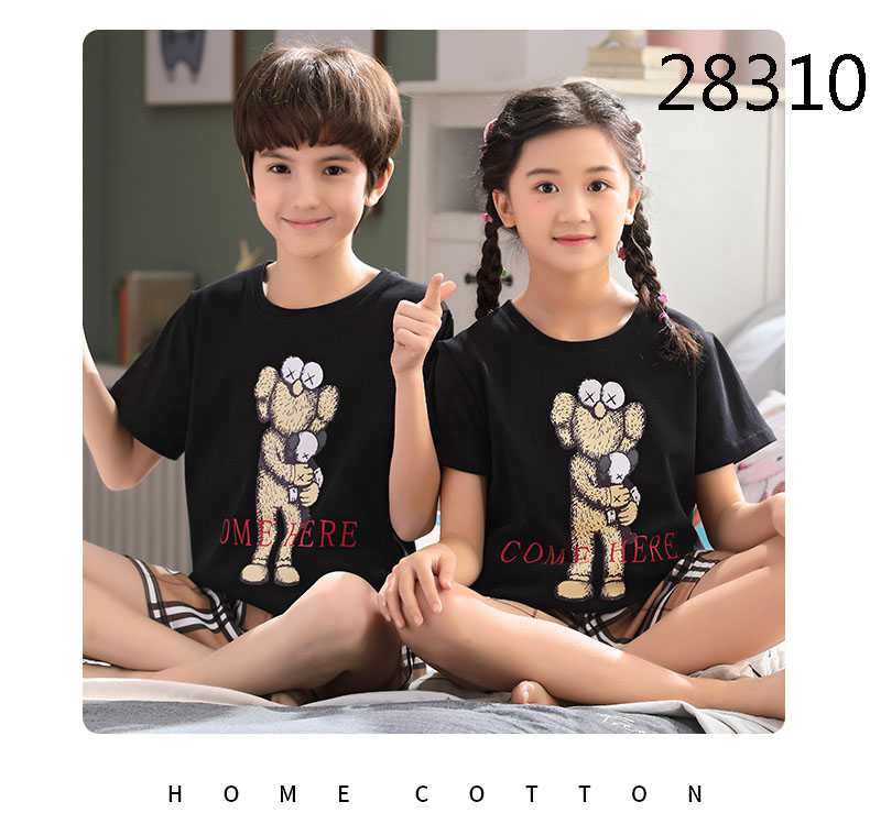 Short-sleeved cotton a family of three summer wear thin style home service suit on sale 4