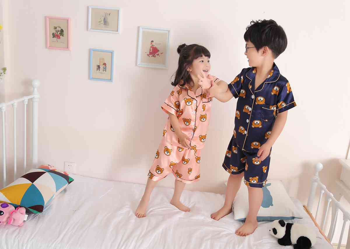 Short-sleeved casual family Suit Ice Silk Couple Home Service on sale 8