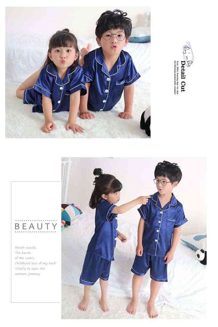 Short-sleeved casual family Suit Ice Silk Couple Home Service on sale 9