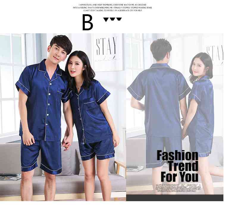 Short-sleeved casual family Suit Ice Silk Couple Home Service on sale 10