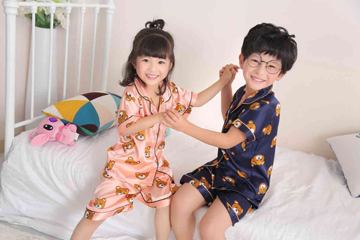 Short-sleeved casual family Suit Ice Silk Couple Home Service on sale 5