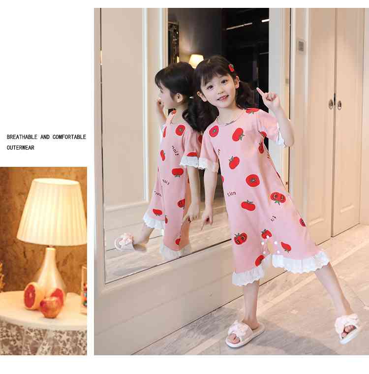 Nightdresses summer short-sleeved parent-child one-piece pajamas Suit on sale 16