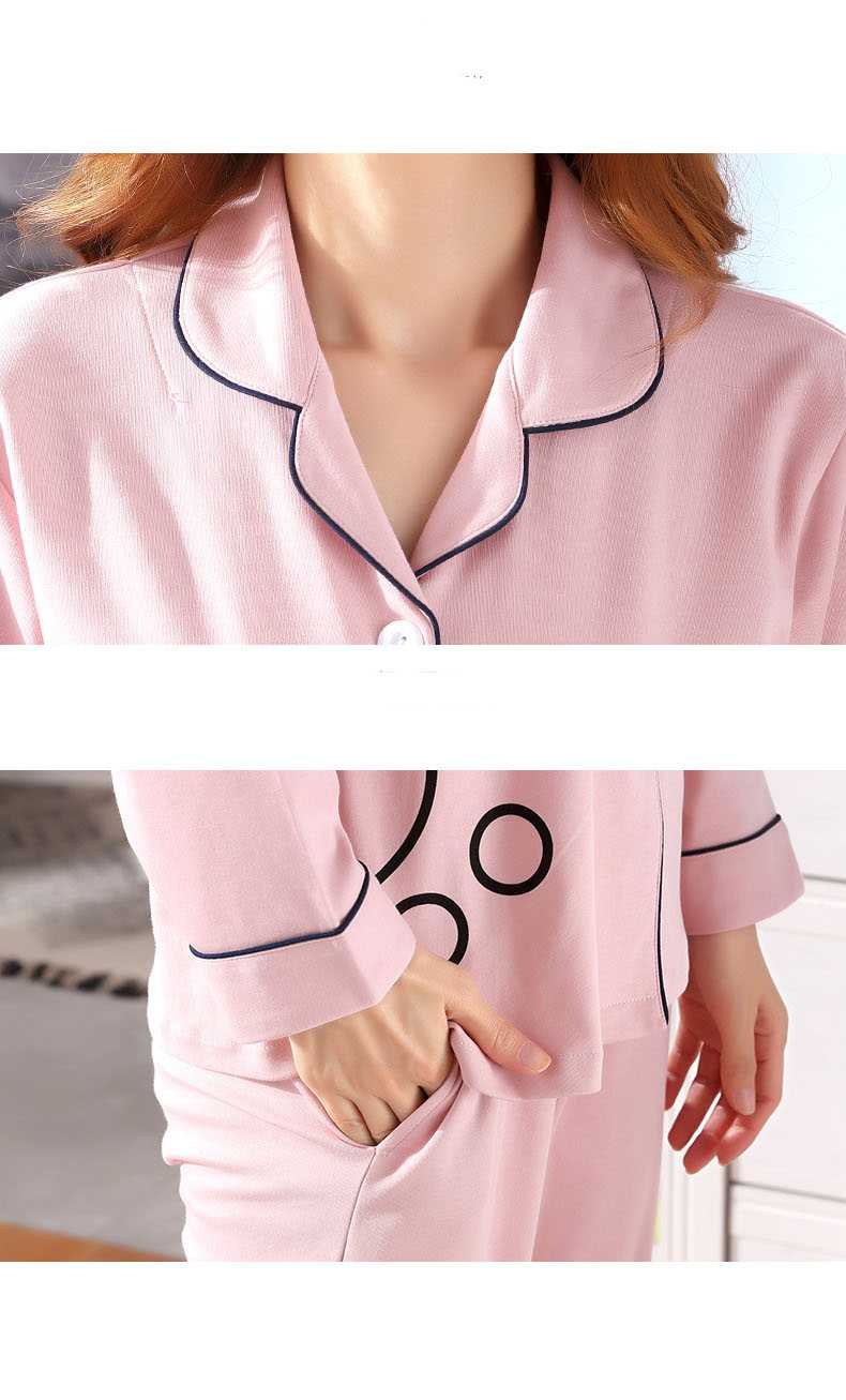 Spring and autumn long-sleeved cotton parent-child family wear home service suit on sale 7