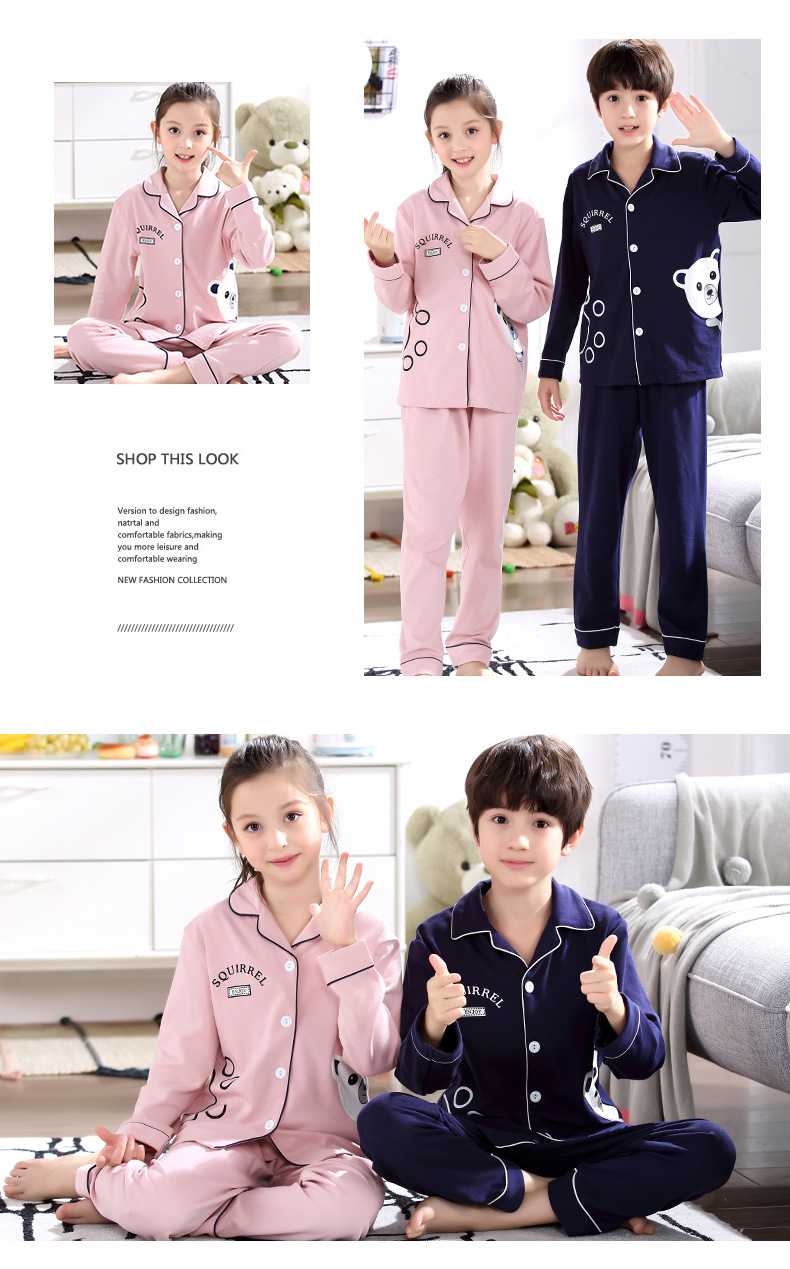 Spring and autumn long-sleeved cotton parent-child family wear home service suit on sale 2