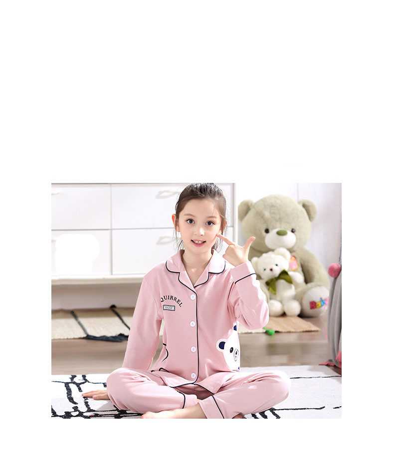 Spring and autumn long-sleeved cotton parent-child family wear home service suit on sale 5
