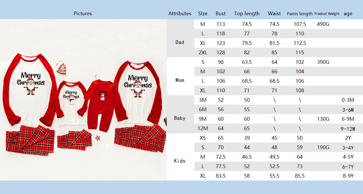 Christmas pajamas family with European and American parent-child wear on sale 1