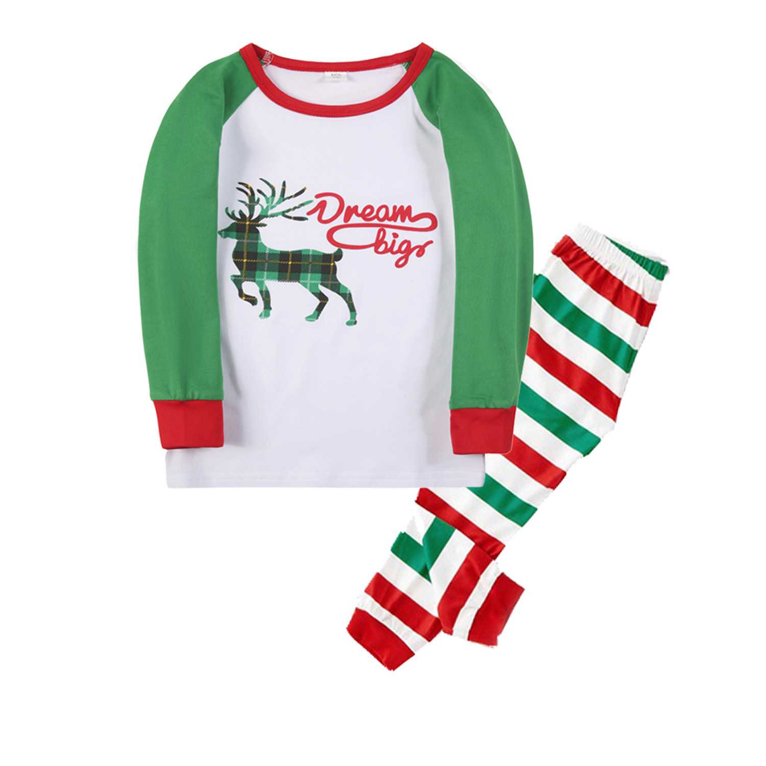 Christmas parent-child Winter plus velvet warmth round neck print family suit pajamas on sale 1