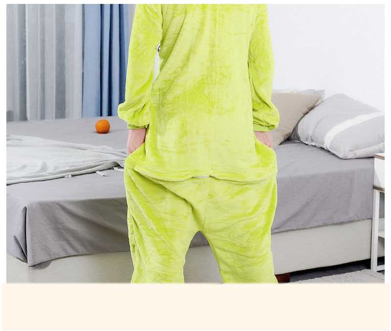 Winter Cartoon parent-child family one-piece frog cute green home clothes pajamas on sale 2